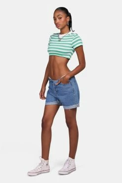 Adika Wanderlust Fold Over Waist Denim Shorts