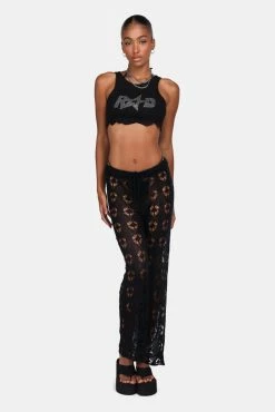 Adika New Under The Palms Flower Crochet Pants