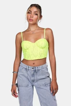 Adika Wanna Bloom Over Lace Corset Top New