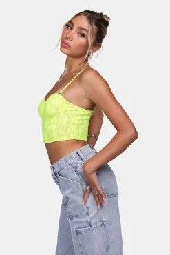 Adika Wanna Bloom Over Lace Corset Top New