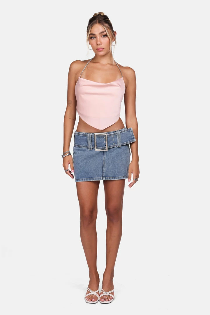 Budget 👍 Adika Glow Getter Rhinestone Strap Halter Top 🤩 1 Adika Glow Getter Rhinestone Strap Halter Top