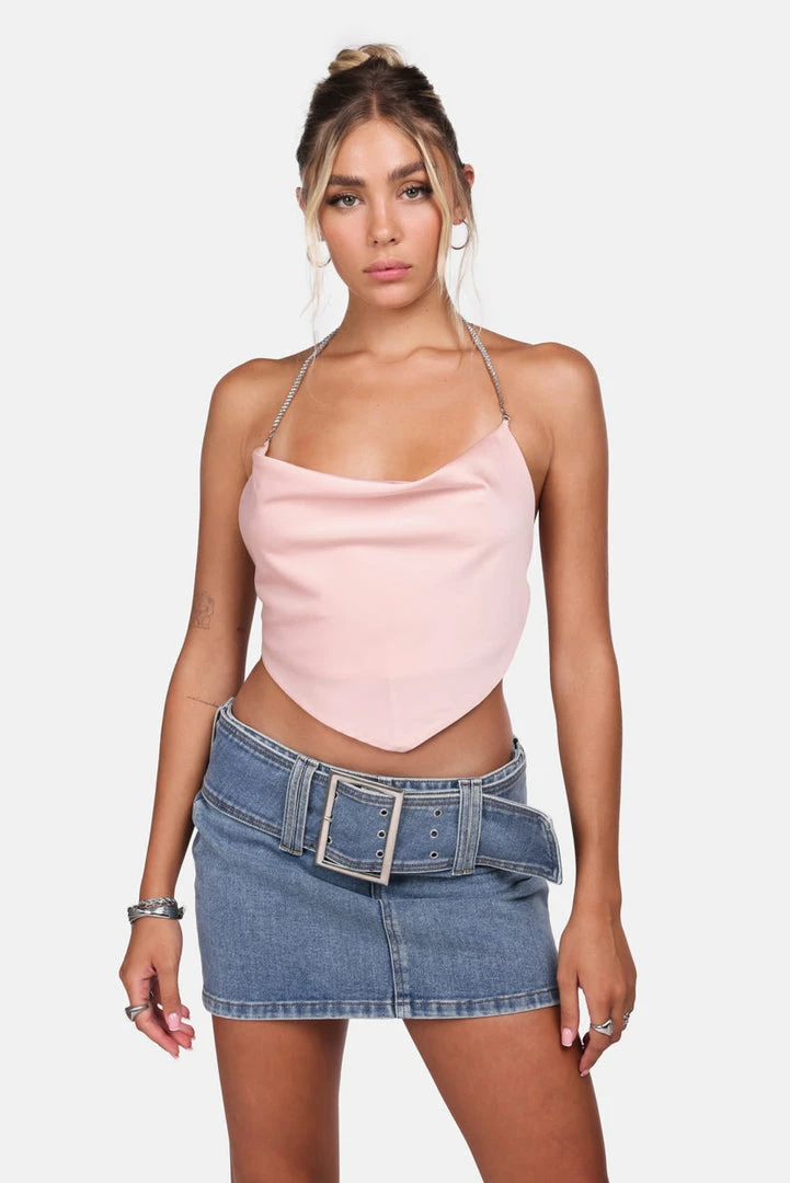 Budget 👍 Adika Glow Getter Rhinestone Strap Halter Top 🤩 3 Adika Glow Getter Rhinestone Strap Halter Top