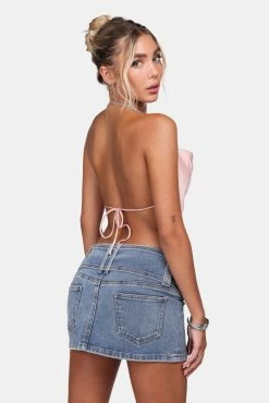 Budget 👍 Adika Glow Getter Rhinestone Strap Halter Top 🤩 9 Adika Glow Getter Rhinestone Strap Halter Top