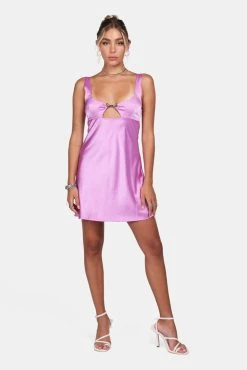 Adika Show & Tell Satin-Finish Mini Dress
