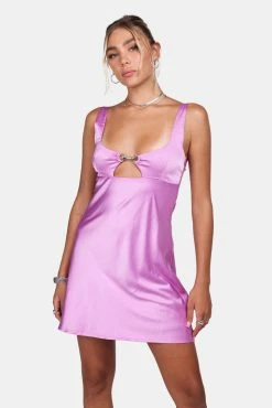Adika Show & Tell Satin-Finish Mini Dress