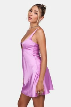 Adika Show & Tell Satin-Finish Mini Dress