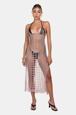 Adika Golden Hour Metallic Crochet Dress