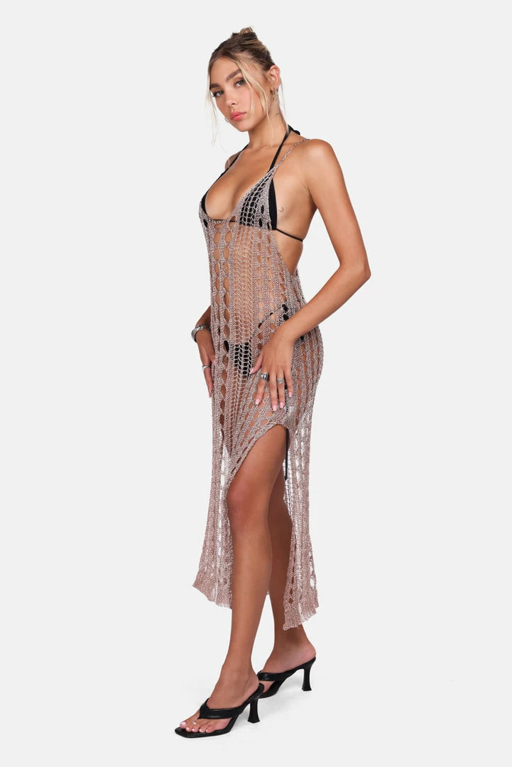 Best Pirce โ Adika Golden Hour Metallic Crochet ๐ Dress โ๏ธ 2 Adika Golden Hour Metallic Crochet Dress
