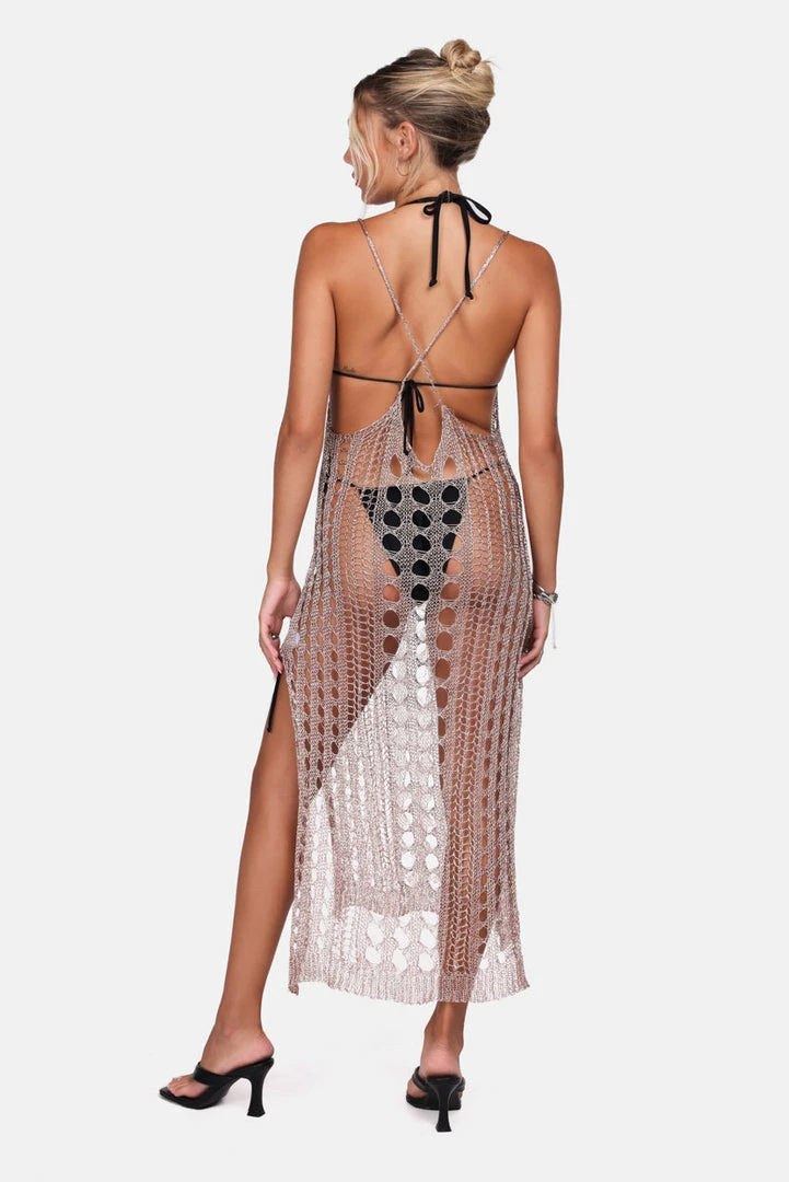 Best Pirce โ Adika Golden Hour Metallic Crochet ๐ Dress โ๏ธ 4 Adika Golden Hour Metallic Crochet Dress