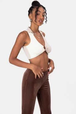 Adika Hazelwood Color-Block Crop Top