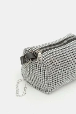 Adika Big Spender Rhinestone Mesh Bag