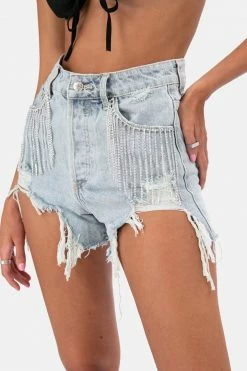 Adika Best Sellers Rhinestone Denim Shorts