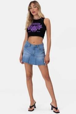 Adika O'Connor Pleated Denim Mini Skirt Clothing