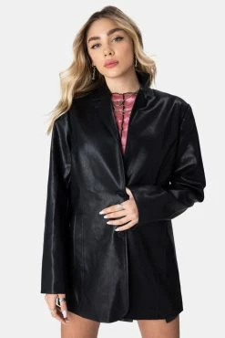 Adika OUTLET Rider Oversized Faux Leather Blazer