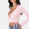Adika Orchid Ribbed Wrap Top OUTLET
