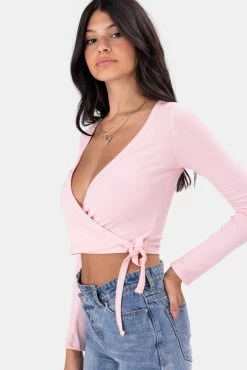 Adika Orchid Ribbed Wrap Top OUTLET