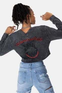 Adika STRESSED OUT Embroidery Cropped Tee