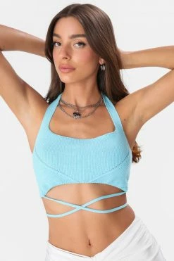 Adika Toledo Tie-Strings Knitted Halter Top