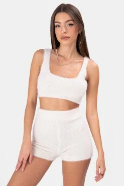 Adika Sands Fuzzy Knit Crop Top OUTLET