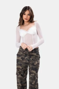 Adika Rossetti Cupped Mesh Top