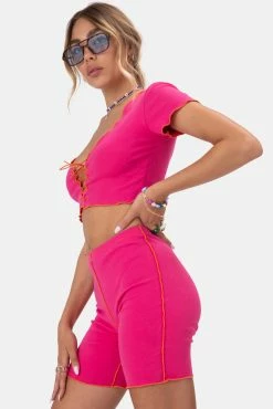 Adika Garrix Tie-Front Crop Top