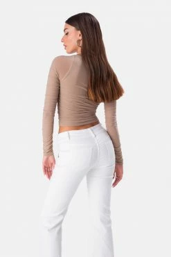 Adika Miles Ruched Mesh Top