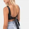 Adika Folson Faux Leather Crop Top