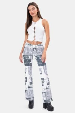 Adika Notting Lace-Up Ribbed Top