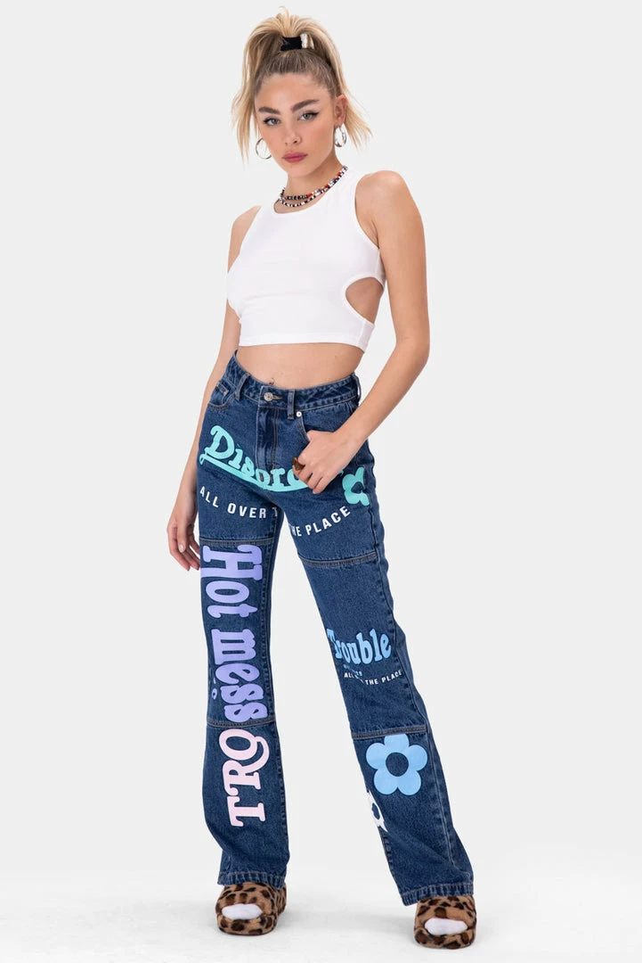 Best Sale ๐ Adika DISORDER Graphic ๐ Jeans | WIDE ๐ 1 Adika DISORDER Graphic Jeans | WIDE