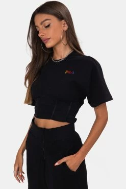 Adika Brands FILA // Crop Top And Longline Shorts Set