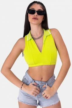 Adika Vivid Front Zip Crop Top