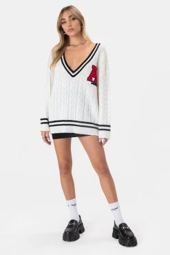 Adika Clothing Patrick Patch-Detail Cable Knit Sweater
