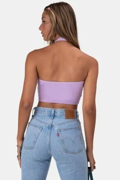 Adika Wilson Wrap Halter Crop Top