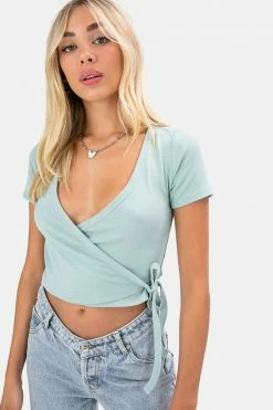 Adika Garland Ribbed Wrap Top