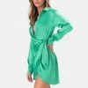 Adika Jagger Satin-Finish Wrap Mini Dress Clothing