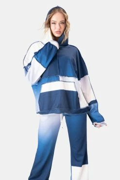 Adika Jensen Reverse-Seam Color-Block Hoodie