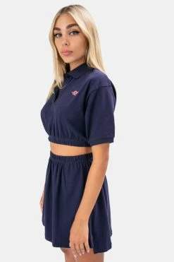 Adika OUTLET Snake Embroidery Cropped Polo Shirt