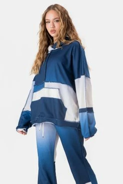 Adika Jensen Reverse-Seam Color-Block Hoodie