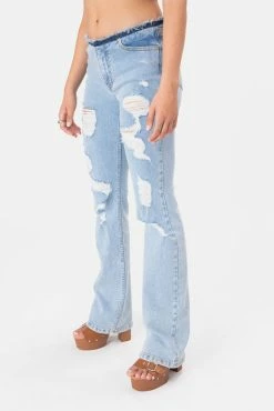 Adika Python Low-Rise Ripped Jeans |FLARE Clothing