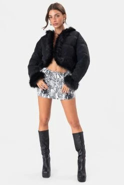 Adika Python Denim Mini Skirt