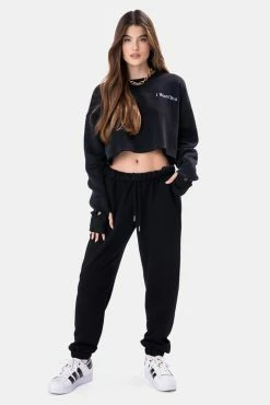 Adika WANT Embroidered Cropped Sweatshirt