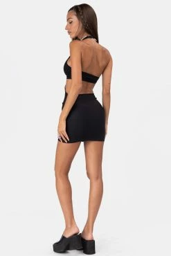 Adika Ringo Cut-Out Halter Mini Dress OUTLET