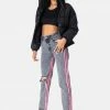 Adika OUTLET Motley Neon Stripe Cropped Jeans