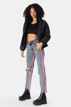 Adika OUTLET Motley Neon Stripe Cropped Jeans