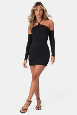 Adika Rocks Off-Shoulder Halter Dress