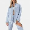 Adika Clothing Rolling Fringed-Hem Denim Jacket