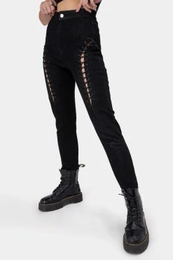 Adika OUTLET Minxy Lace-Up Detail Jeans | SKINNY