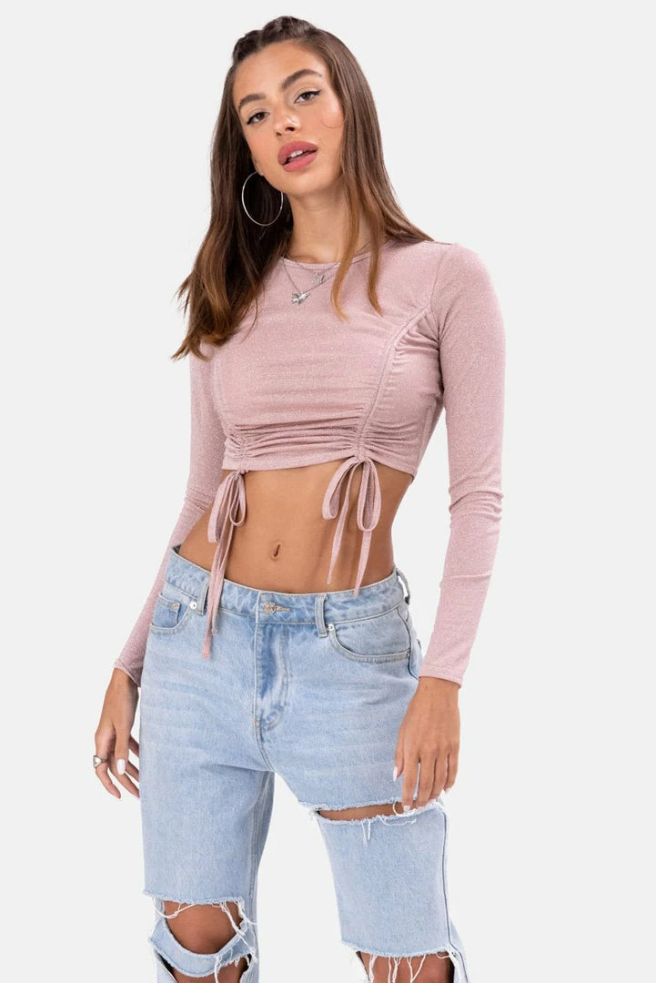 Best Sale 💯 Adika Lurex Ruched Crop Top ✔️ 2 Adika Lurex Ruched Crop Top