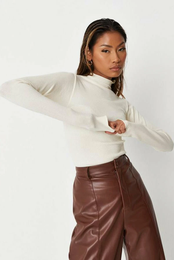 Best deal โญ Adika MISSGUIDED // Mock Neck Rib-Detail Knitted Top ๐งจ 1 Adika MISSGUIDED // Mock Neck Rib-Detail Knitted Top