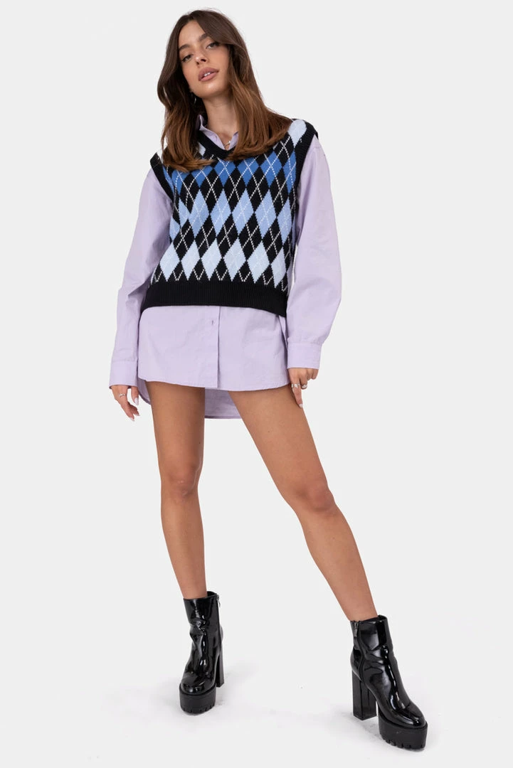 Cheap 🌟 Adika Sorority Argyle Knit Vest 👍 1 Adika Sorority Argyle Knit Vest